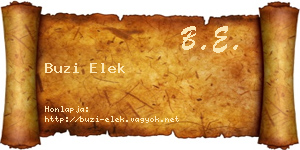 Buzi Elek névjegykártya